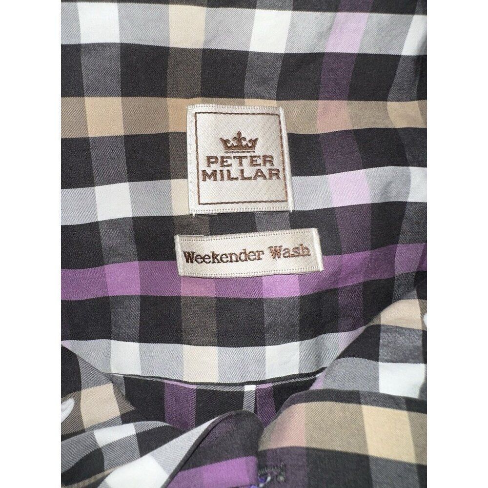 Peter Millar Crown Long Sleeve Weekender Wash Check Button Shirt Size‎ XL Office - Picture 5 of 7